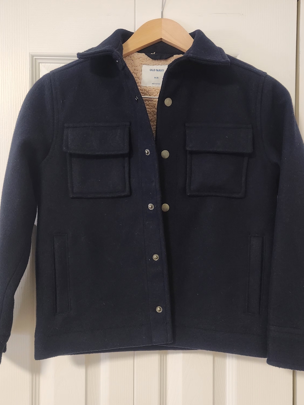 Old Navy Navy Sherpa-Lined Kids Jacket